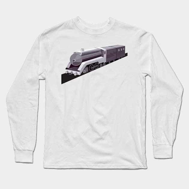 Vintage Steam Engine  Retro Long Sleeve T-Shirt by retrovectors